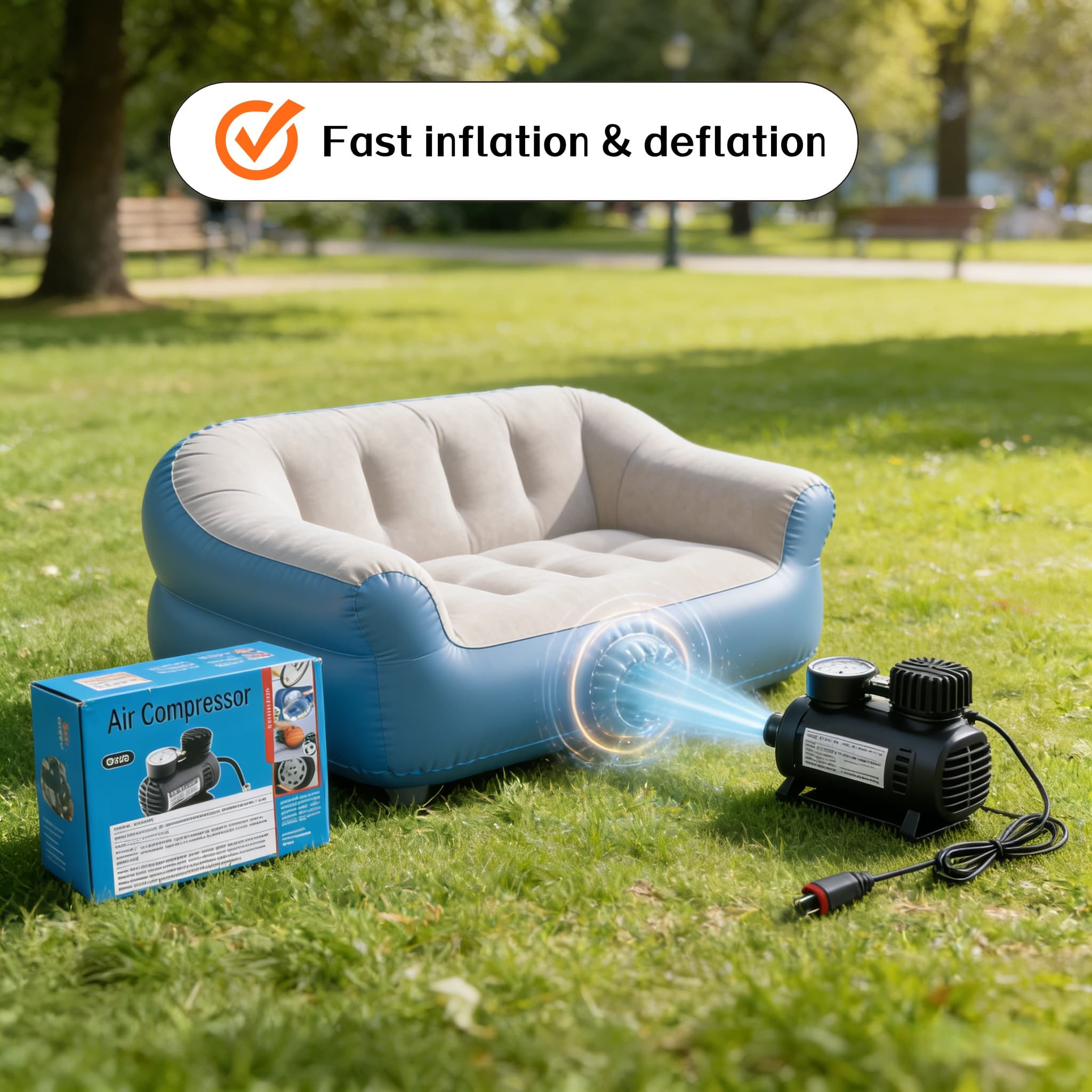 TEMU 12 Volt 300 Psi Portable Mini Air Compressor Inflator, Without Battery