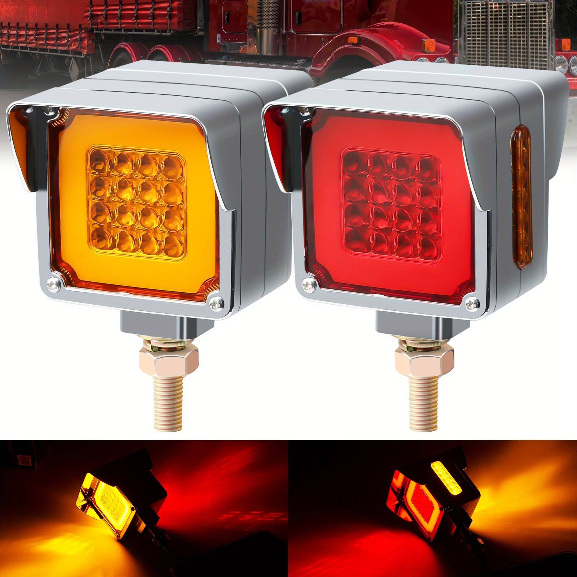 TEMU Truck Side Lights, Indicator Lights, Side Lights, Led Lights, Signal Lights, Car Lights, Square Lights