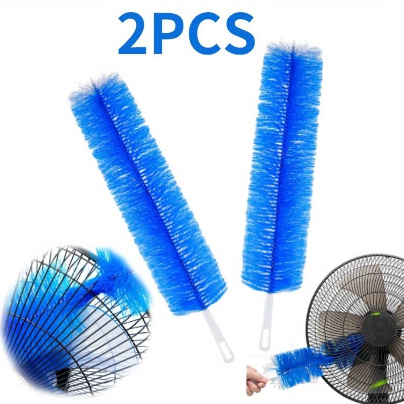 TEMU 2pcs Fan Brush Dust Cleaning Brush, Microfiber Brush Head Ceiling Brush, Fan Brush, Air Conditioner, Blinds, Web Dust Remover, Cheap And Durable Household Cleaning Supplies