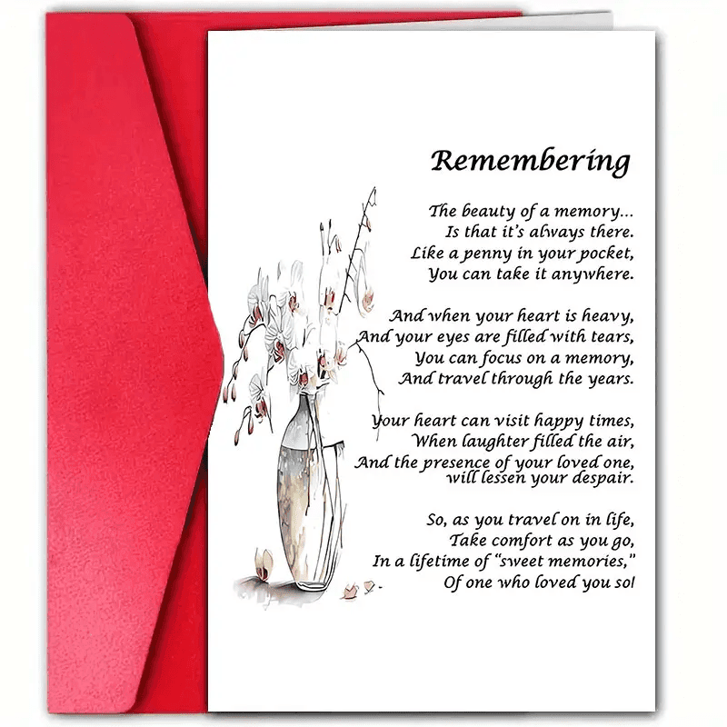 TEMU 2 Elegant Envelopes, 4.72 Inches X 7.09 Inches, Comforting Nostalgic Poems, High-quality Paper, Suitable For , , Lovers, Families - Grateful Mourning Gift Cards, Suitable For Any Occasion