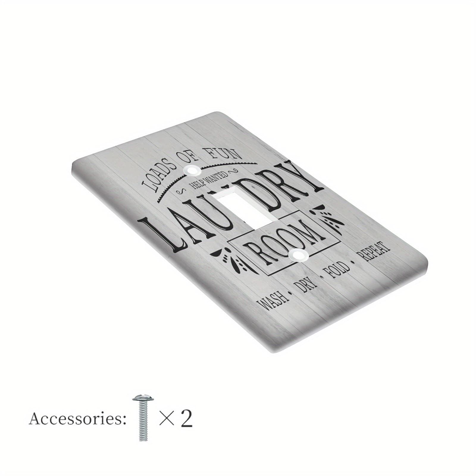 TEMU 1pc 1gang/2gang Laundry Of Fun Vintage Decorative Wall Plate Plate Light Switch Plate Cover For Bedroom Kitchen Home Decoration