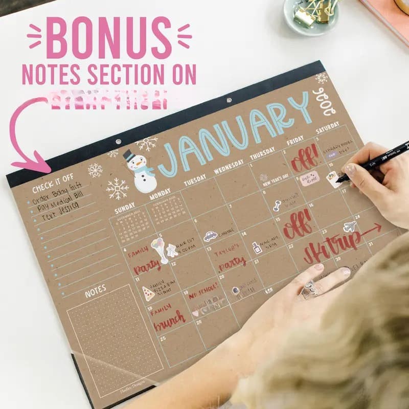 TEMU 2026-2027 Desktop Calendar, Decorative Planner, Suitable For Home/office Organization, Student Gift, Retro-style Home/office Decor, Multifunctional Storage Tool