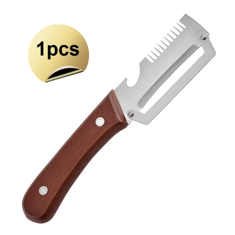 TEMU 1/2pcs Wooden Handle Onion And Celery Cutting Tool - Multi-functional Kitchen Tool For Carving Squid And Shaping Vegetables - Sharp Peeling Knife For Scallions