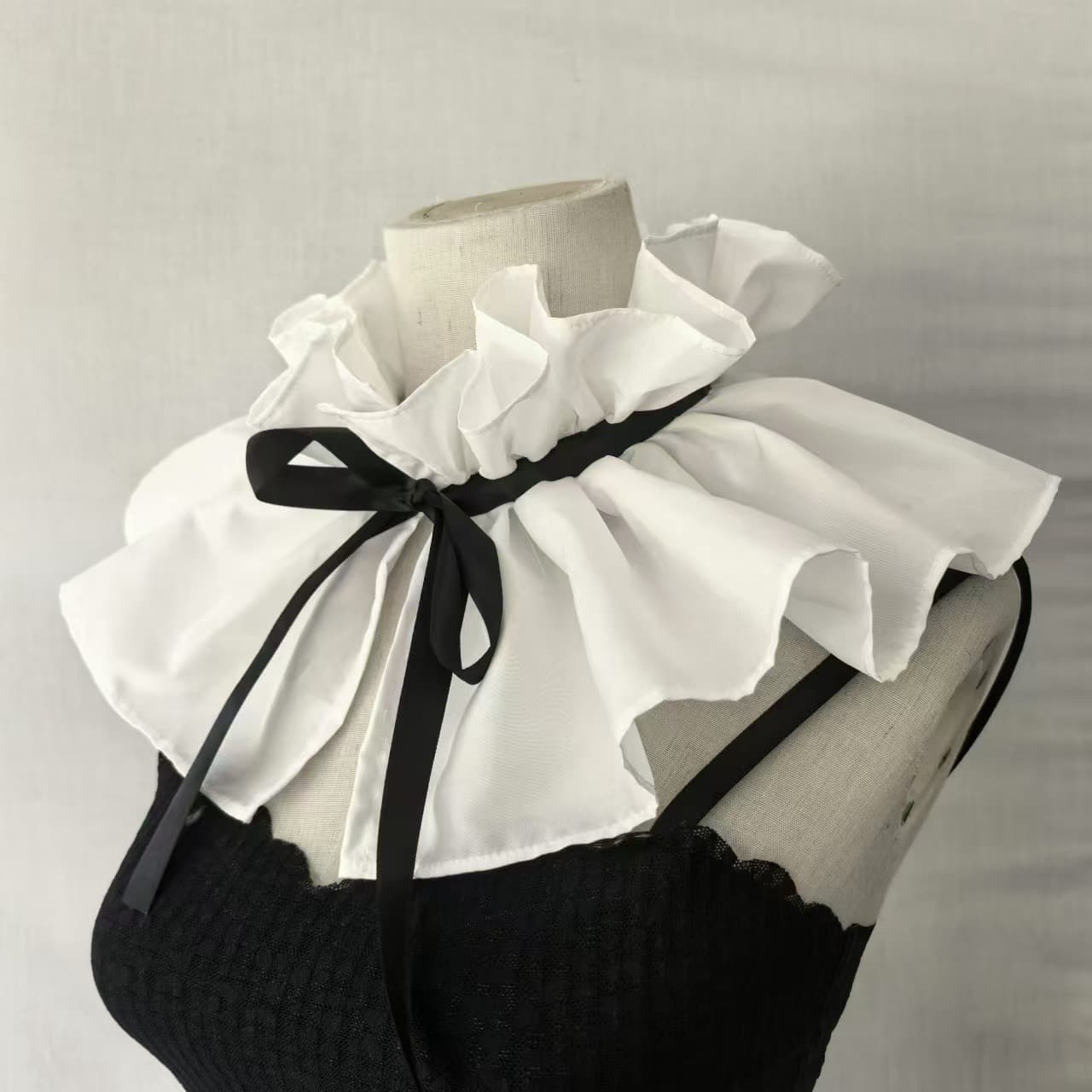 TEMU New French Court Style Ruffle Tie High Collar Retro Ruff Collar False Collar
