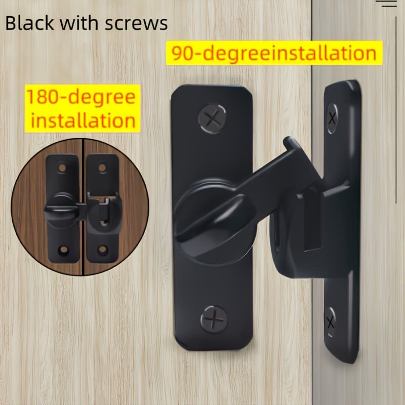 TEMU 1pc Heavy-duty Anti-theft Door Lock With 90°/180° Adjustable Sliding Pin Lock - Commercial/residential Grade , Keyless Entry System & Emergency Override Key, For Front/back Doors (for /office)