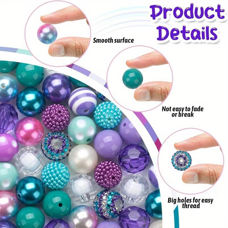 TEMU 20pcs Of 20mm Color With Spacers And Extension Chain Set - Diy Handmade Pens, Bracelets, Necklaces And Bag Accessories Materials