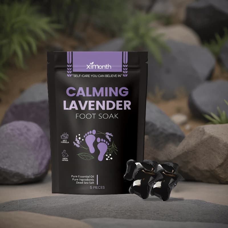 TEMU 5pcs - Lavender Sea Salt Foot Soak Beads - Containing Centella Leaves, Penetrates To Rough Feet, Effectively Masks Foot Odor, To Be Used With Hot Water