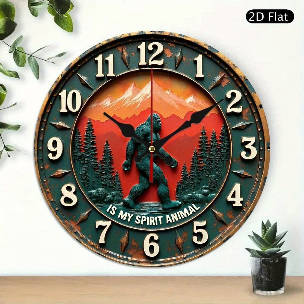 TEMU 10-inch Round Wall Clock Featuring A Vintage Design With The 'is My '. This Silent, Non-luminous Clock Made Of Artificial Wood Is Perfect For Home, Living Rooms, Bedrooms, Coffee Shops