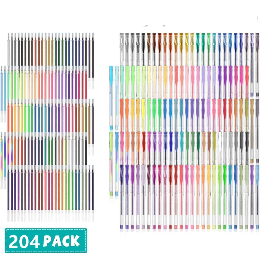 TEMU Gel Pens Set, 204 Pack 102 Colored Gel Pens Plus 102 Refills For Adult Coloring Books Drawing Doodling Writing Sketching Highlighter Art Markers (pen Requires Self-assembly)