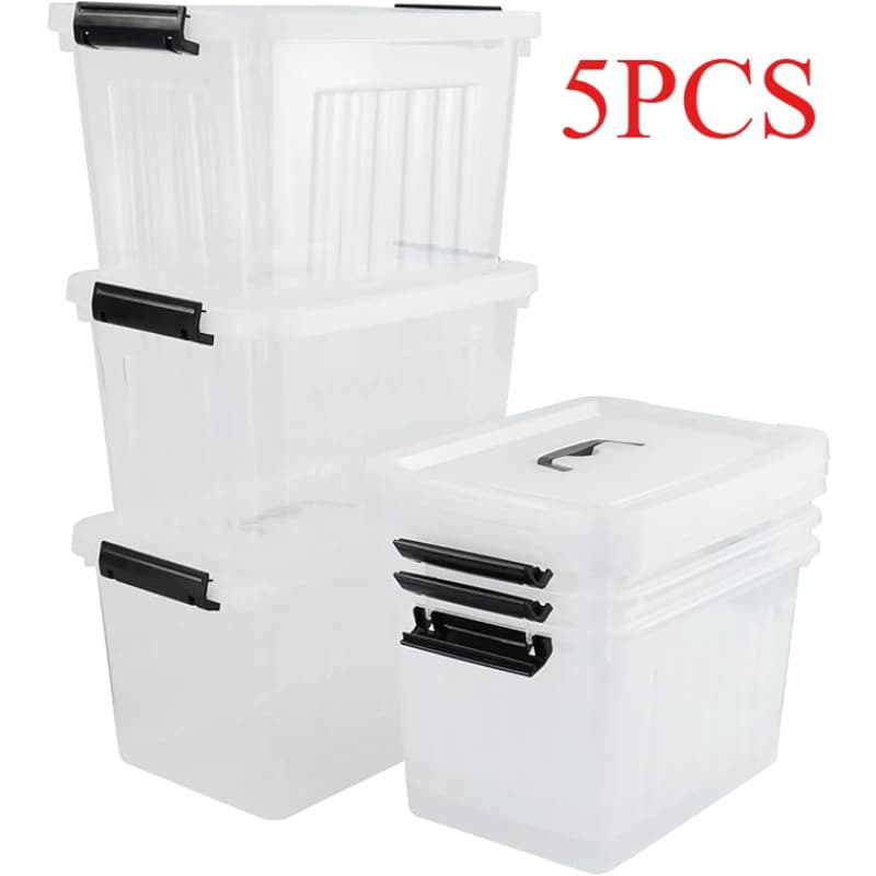 TEMU Storage Bins With Lid Stackable Household Organizer Container For Clothing And More Large Capacity Storage Box For Under Bed Use, Under-bed Storage