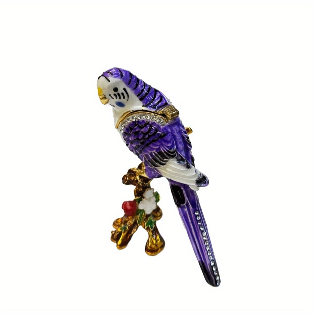 TEMU Storage Box Exquisite Creative Cute Parrot Alloy Jewelry Bird Enamel Plated Animal Shaped Ornaments Gift Home Decoration Bottles