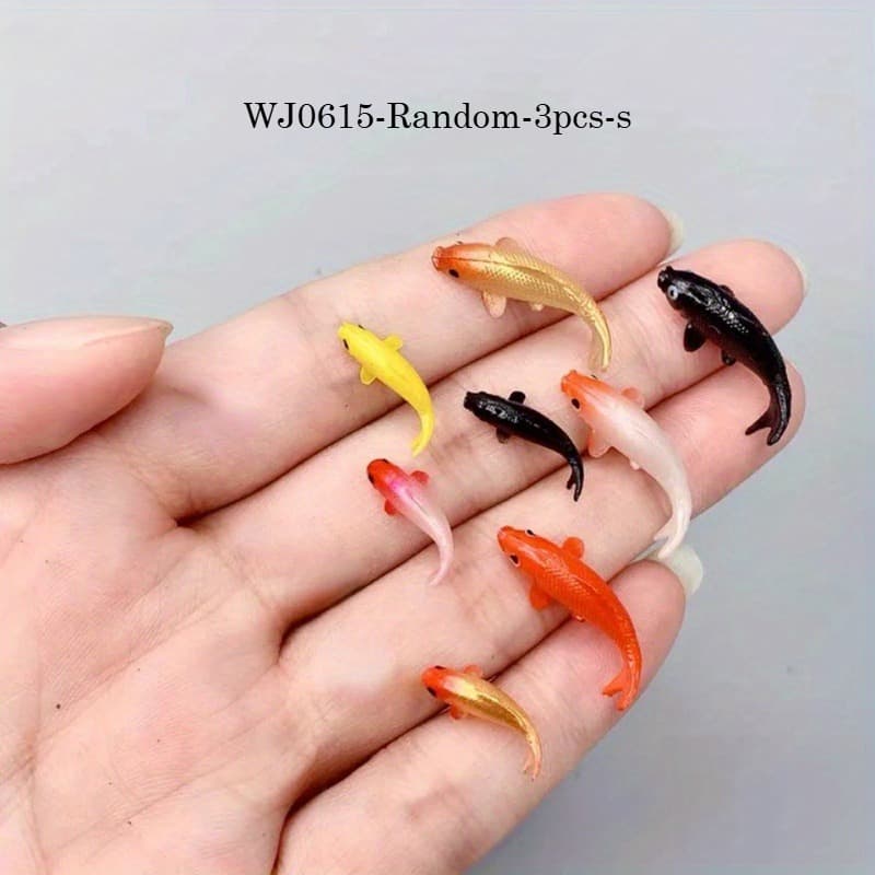 TEMU 3pcs Random Style Miniature Simulation Koi And Goldfish, Fish Models, Miniature Scene Home Aquarium Models, And Garden Landscape Additions