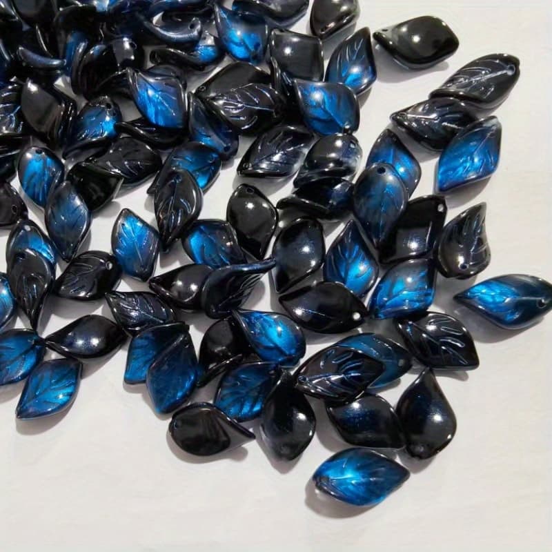 TEMU 27pcs Glass Twisted Petals Leaves 1.2x1.8cm Jewelry Supplies For Vintage Hairpin And Bead Crafts