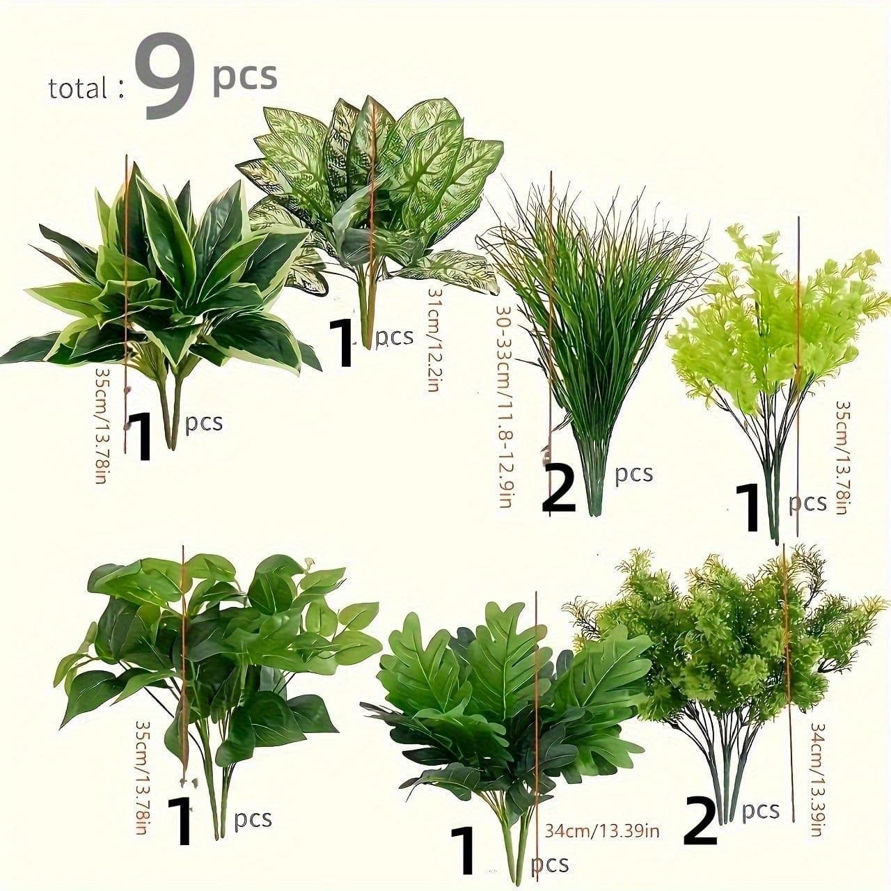 TEMU 9pcs Uv Protected Artificial Boxwood Fake Stems Outdoor Faux Plastic Greenery For Indoor Outdoor Hanging Garden Porch Window Box Home Wedding Farmhouse Decor