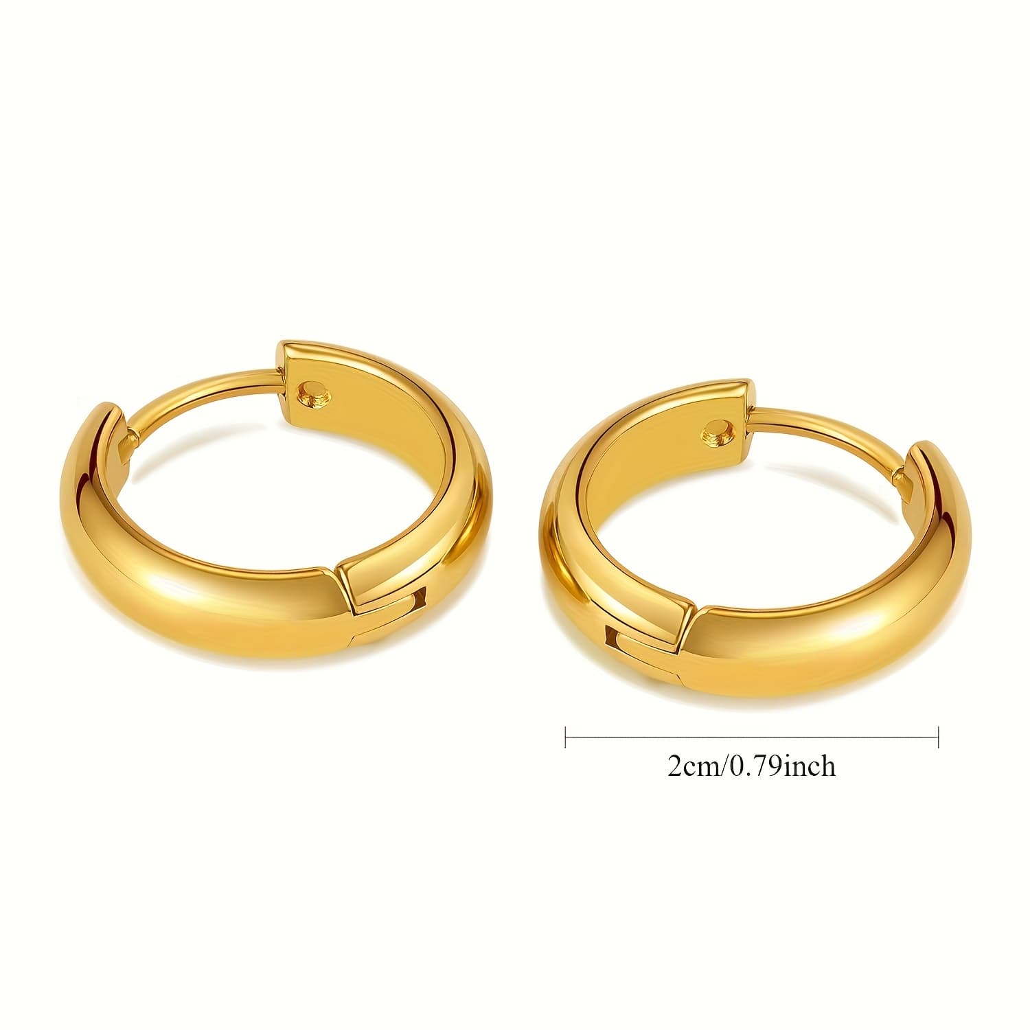 TEMU Elegant 18k Gold Plated Stainless Steel Earrings| 14mm, Hypoallergenic 83.48gal Earrings, Anti-wear, Anti-fade, Simple , Unisex Jewelry, Suitable For Daily, Festival, Vacation, Party