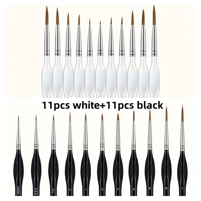 TEMU High- Brush Set, 22pcs Miniature Pen Combination Is Suitable For Fine Descriptions, Artistic Paintings - Acrylic, Oil Painting, Watercolor, Model, Facial, Manicure And