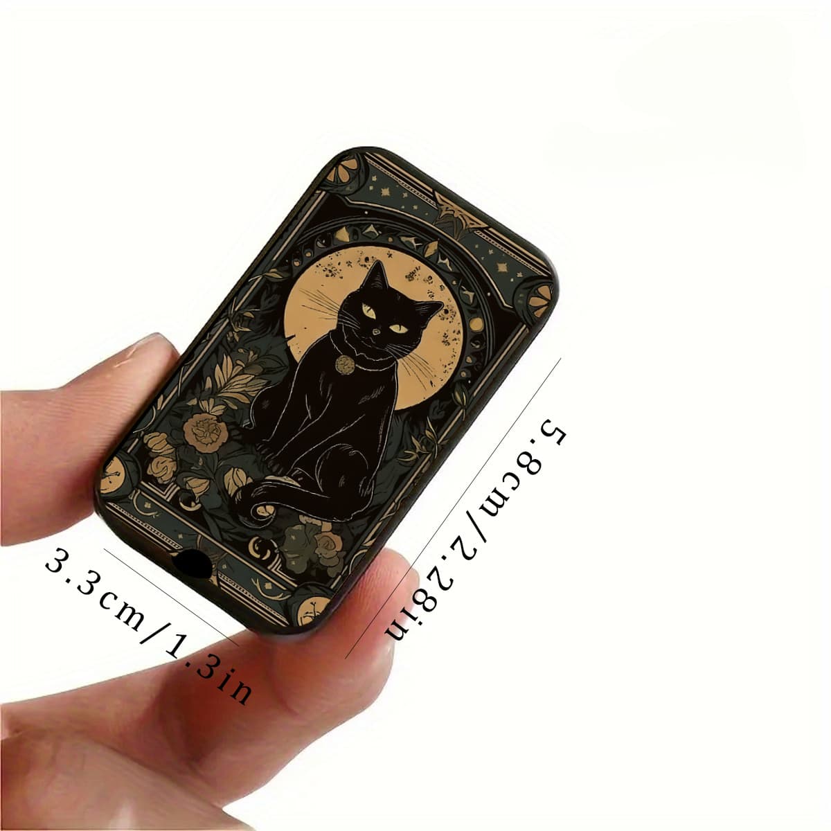 TEMU 1pc Antique Style Mystery Style ' Phase Black Cat' Pattern Matchbox, Retro Matchbox Ornament, High-end Decorative Storage Box, Gift, Exquisite , Matchbox Free