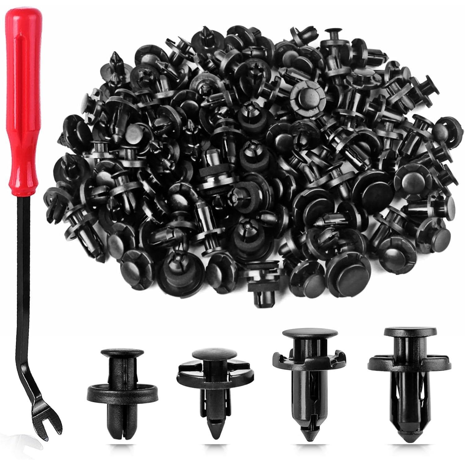 TEMU 121pcs Plastic Rivets Clips 7mm 8mm 9mm 10mm For Bumper Fender Retainers Replace 90914-0007 90914-0065 90914-0051 Included Removal Tool