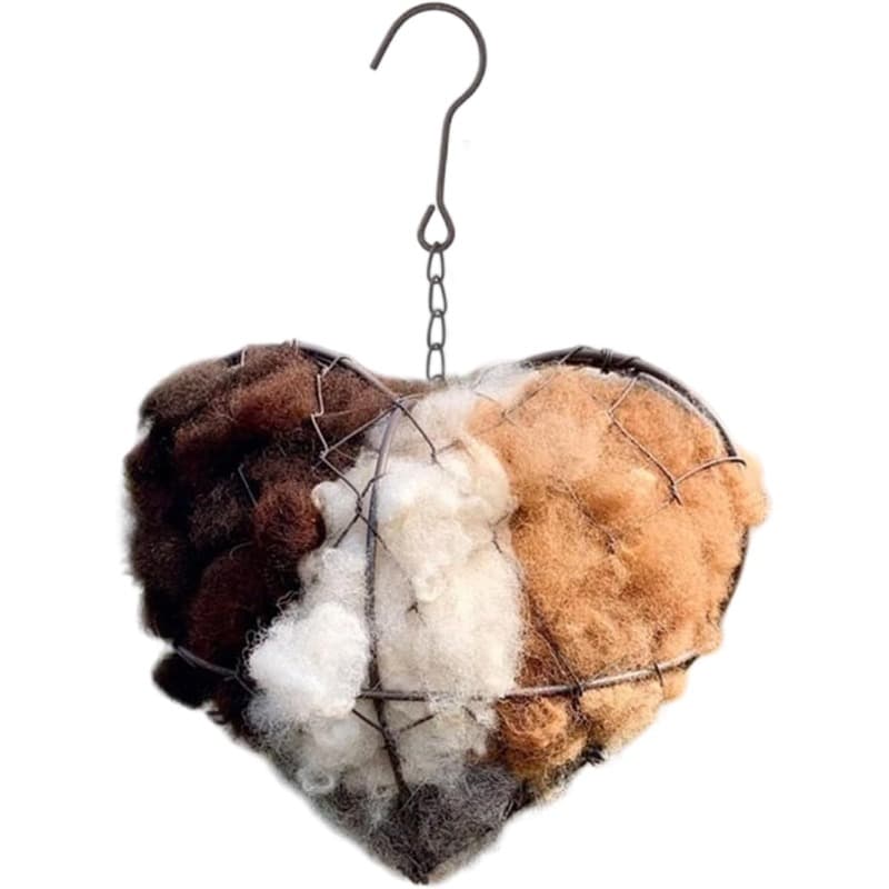 TEMU Handmade Fiber Heart Nest | Heart-shaped Bird Bedding Box, Refillable Hummingbird Nesting Accessory, Garden Ornament For Backyard, Home, Outdoor Lawn, Balcony, Patio, Winter Habitat