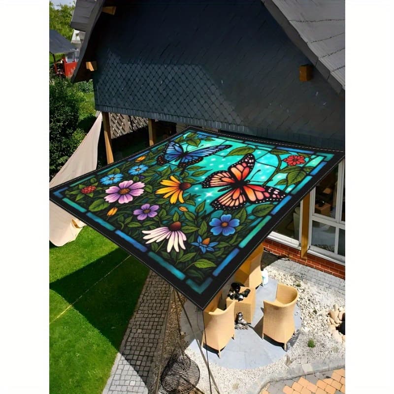 TEMU 1pc Qd- - Sunshade Canopy With And , Made Of Lightweight Polyester For Beach, Camping, Garden, And Picnics - Outdoor Adventure Shade (poles Not Included)