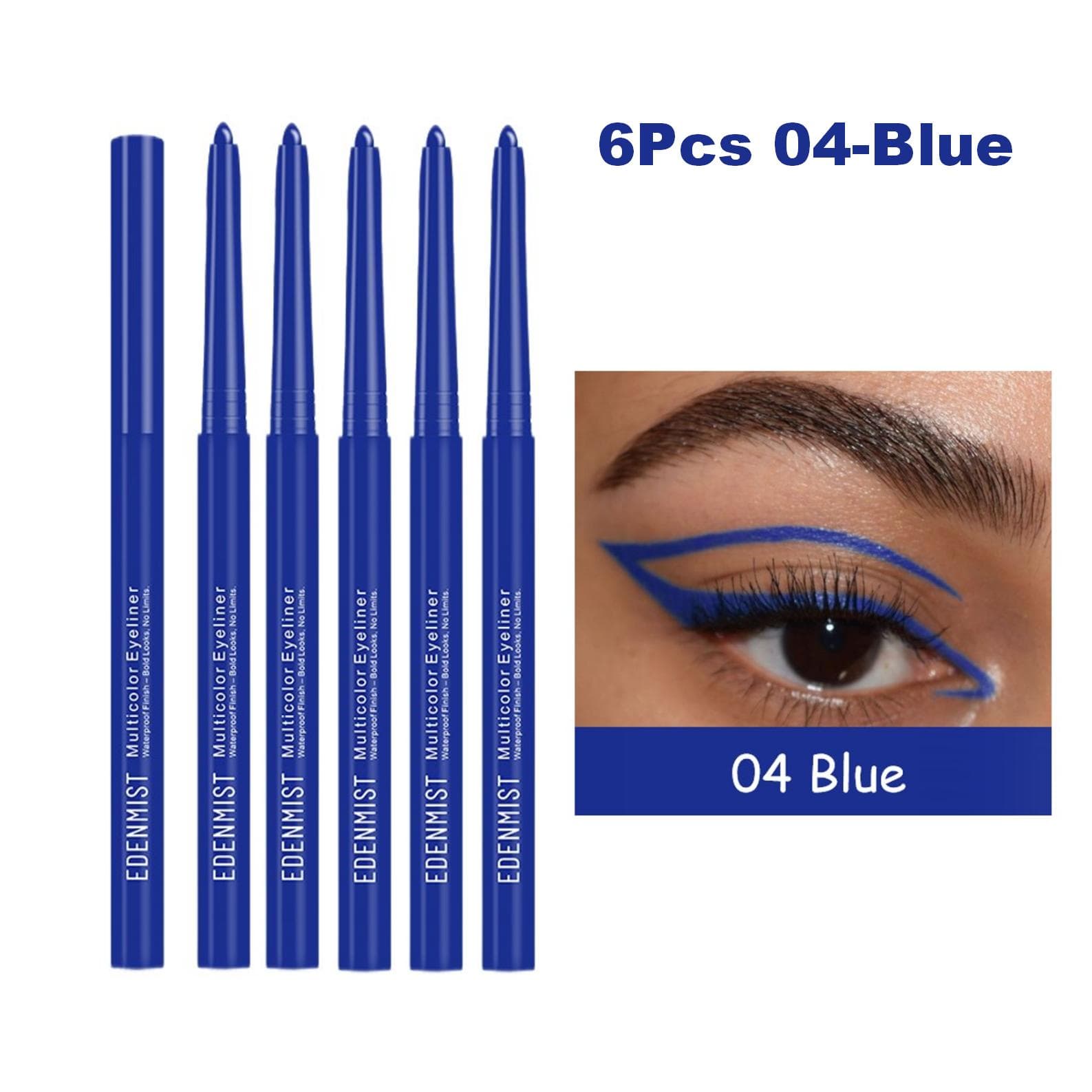 TEMU 6pcs Eyeliner Pen Easy-to-apply, Eyeliner & Eyeshadow Pencil | Eye Makeup, Easy To Color
