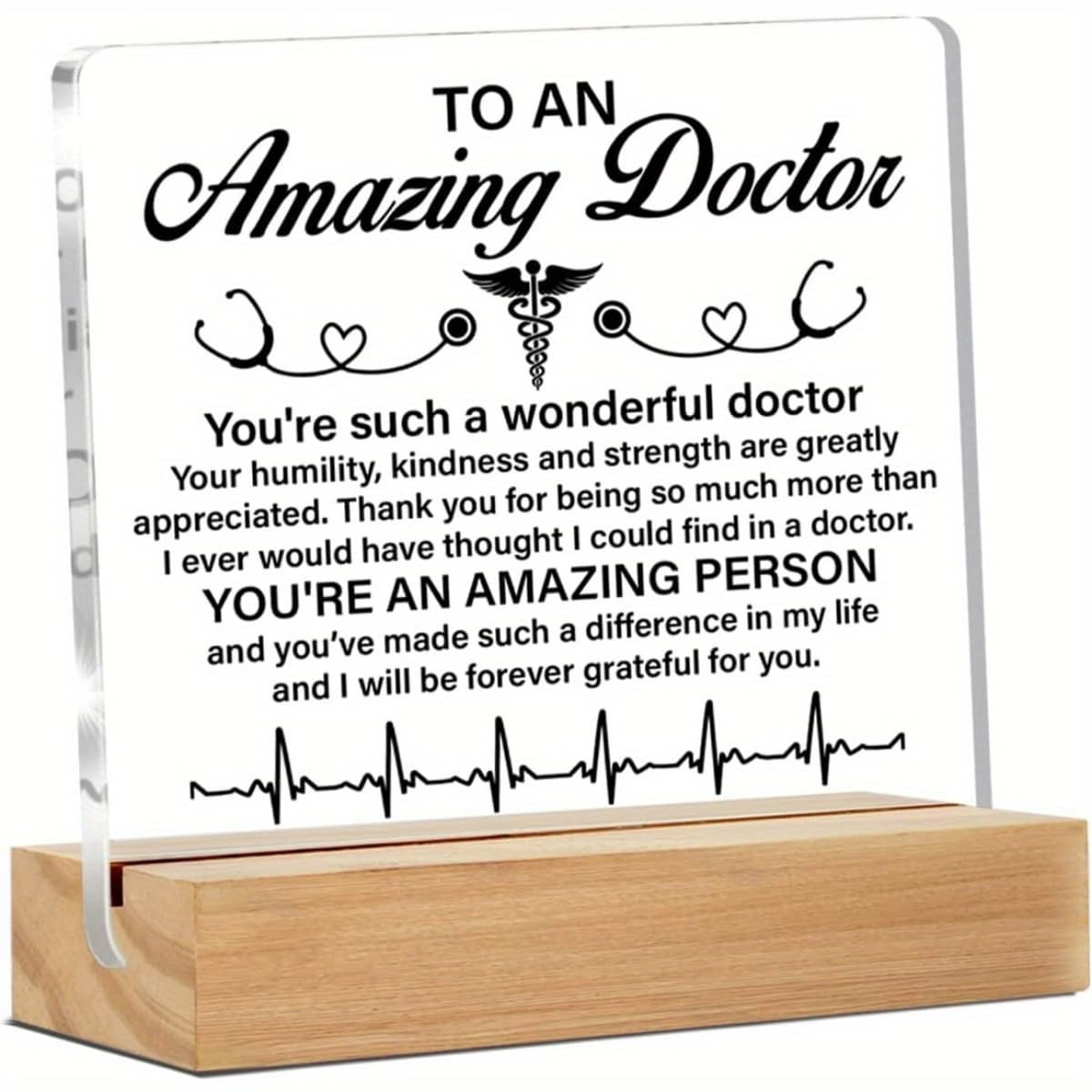 TEMU 2d Flat, Suitable All , 1pc 2d Flat Car Decoration, Doctor, Unisex, Thank-you Day, Retirement Birthday Commemorative Plaque, Transparent Desktop Sign, Home Decoration, 2d Flat