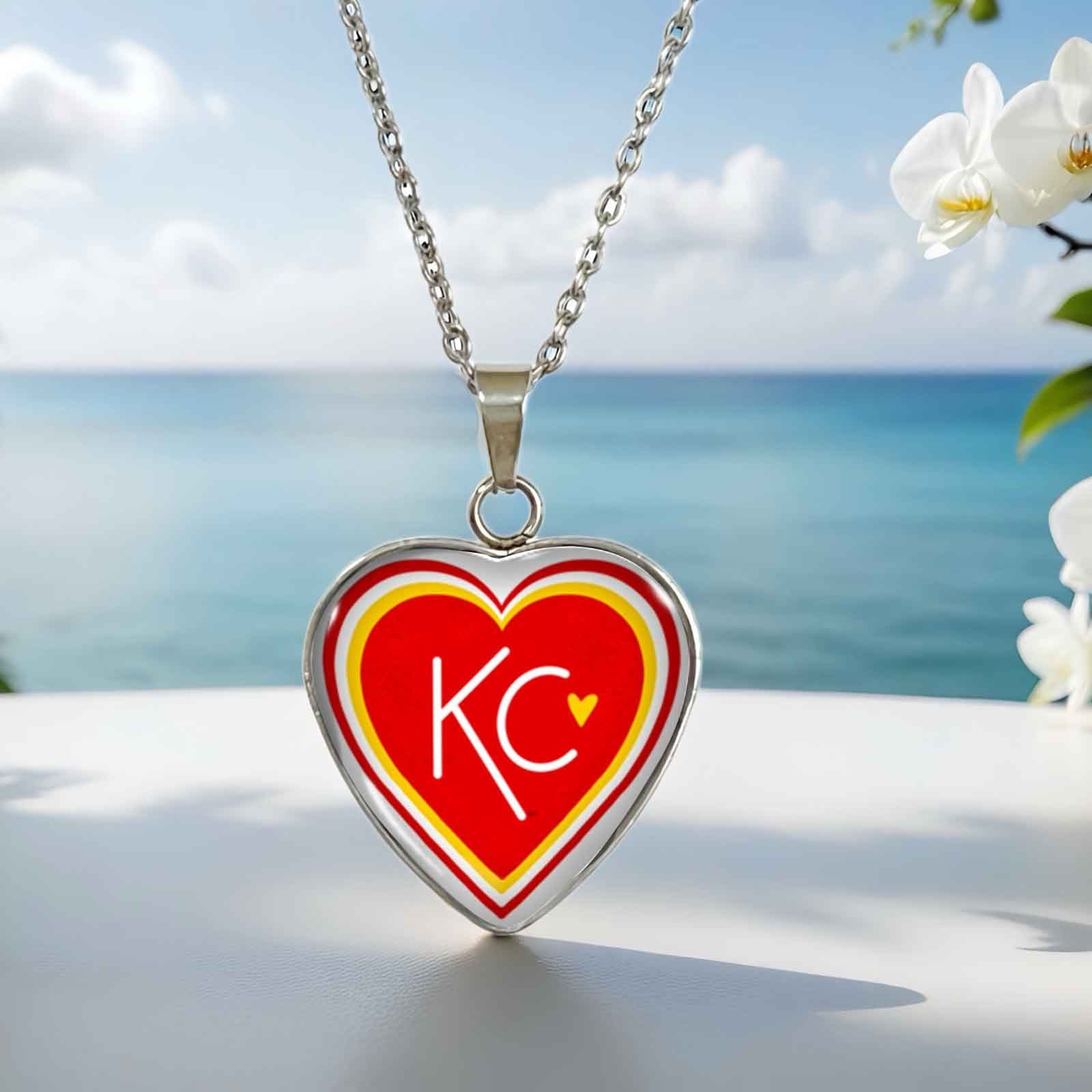 TEMU 1pc Elegant Kc Red And Blue Pendant Necklace, A Unique And Sports Cheer Parties