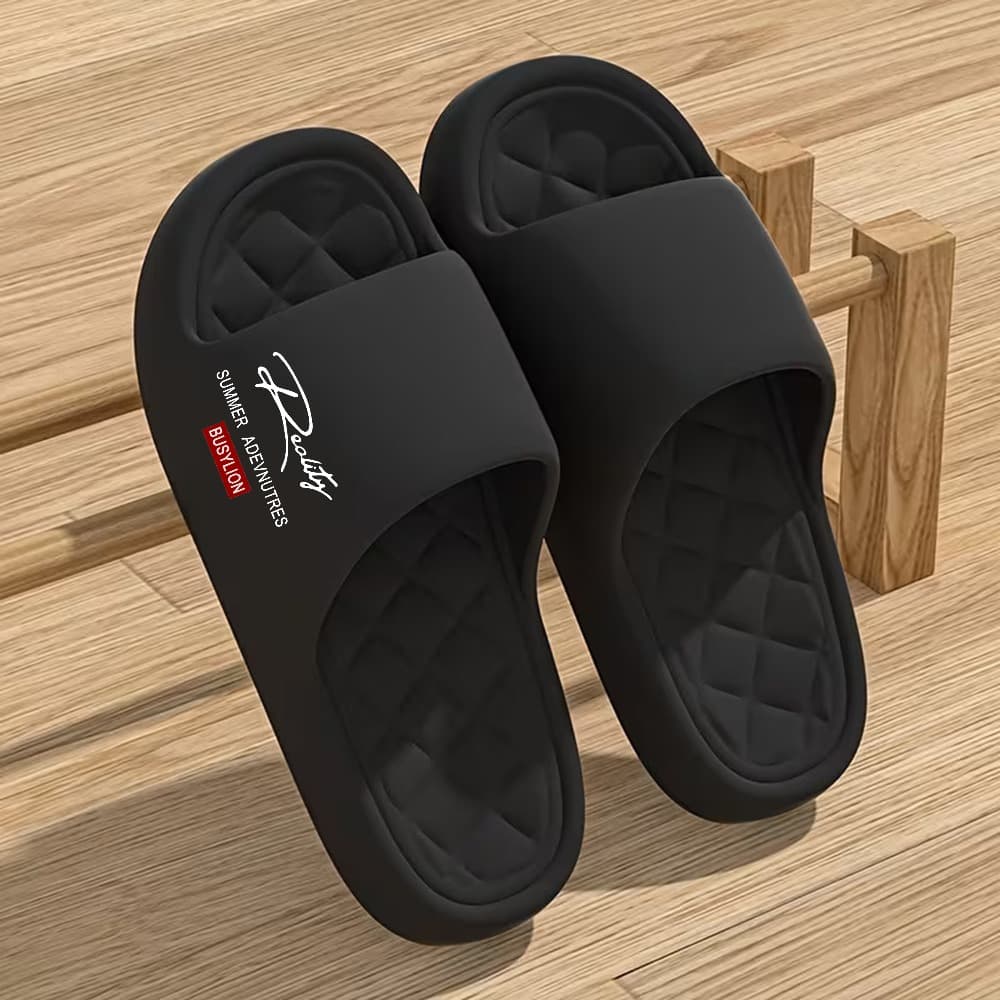 TEMU Men's Indoor Lightweight Quick-drying Slippers With Non-slip Grip Texture, Hand-washable Eva Sandals