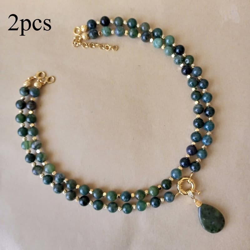 TEMU Women' Handmade Natural Stone Beads Necklace With Delicate Pendant - Beads, Elegant Jewelry Suitable For Daily Wear & Parties, Meaningful,,