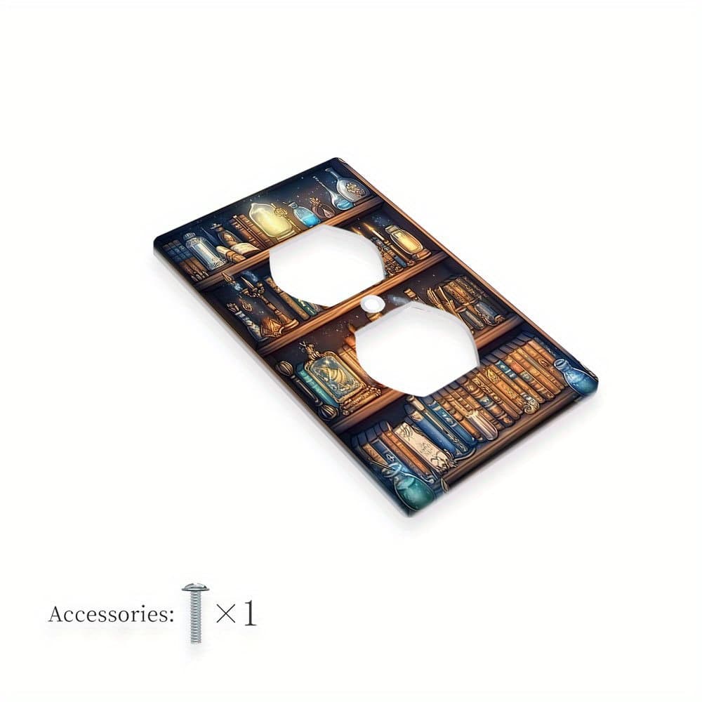 TEMU 1pc Bookcase Wall Plate Covers | Light Switch And Outlet Cover, No Electricity Or Battery Required, Standard Mounting