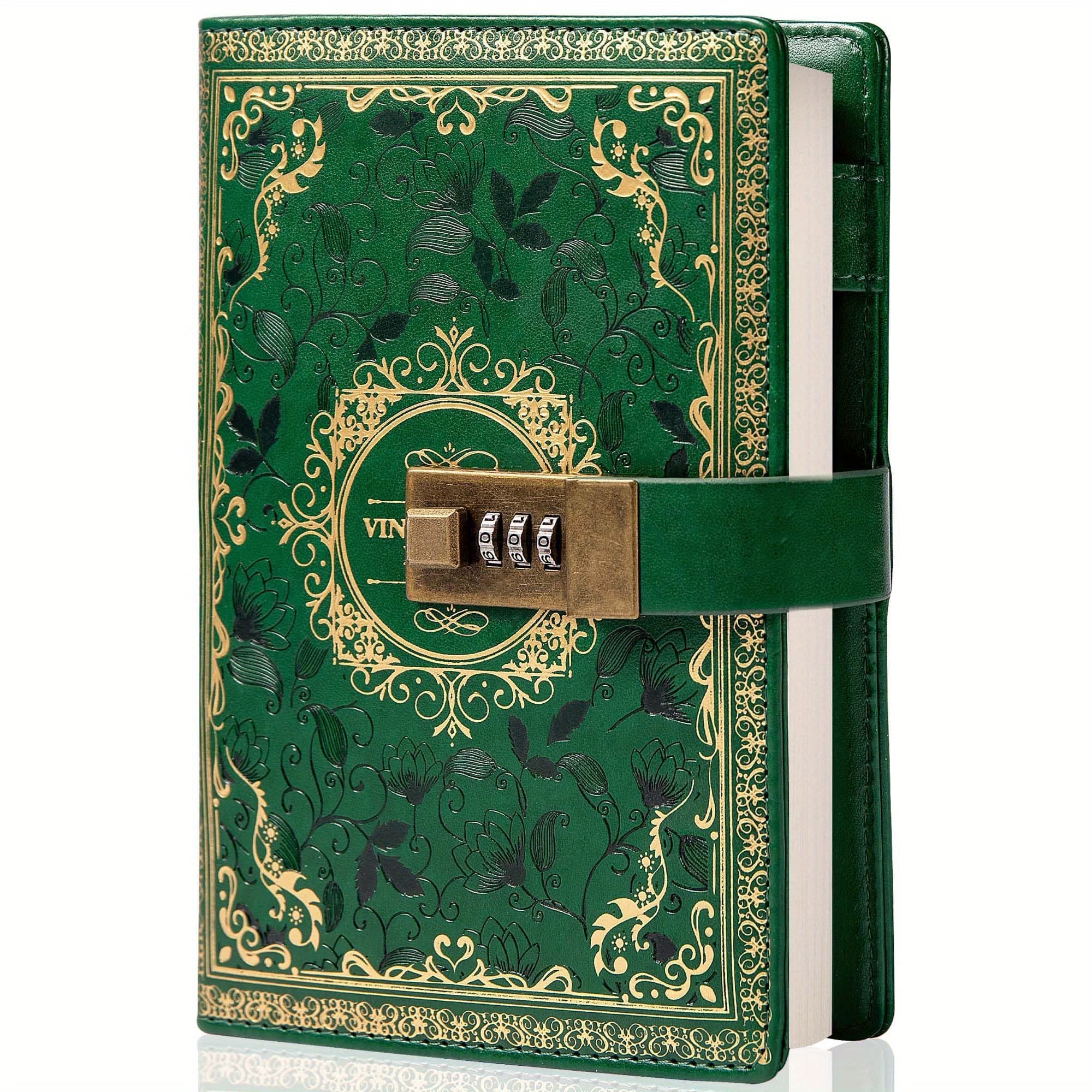 TEMU [a5 Notebook With Lock Feature] 1pc Vintage Fantasy Themed A5 Notebook With Lock, Decorative Hardcover Journal, Creative Diary With Feature, For Students And Note-taking