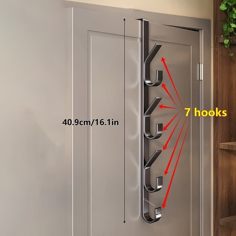 TEMU Easy-install Over-the-door Hook - Strong Metal Hanger For Clothes, Hats & Bags - Space-saving Design For Bedroom, Dorms & Cabinets