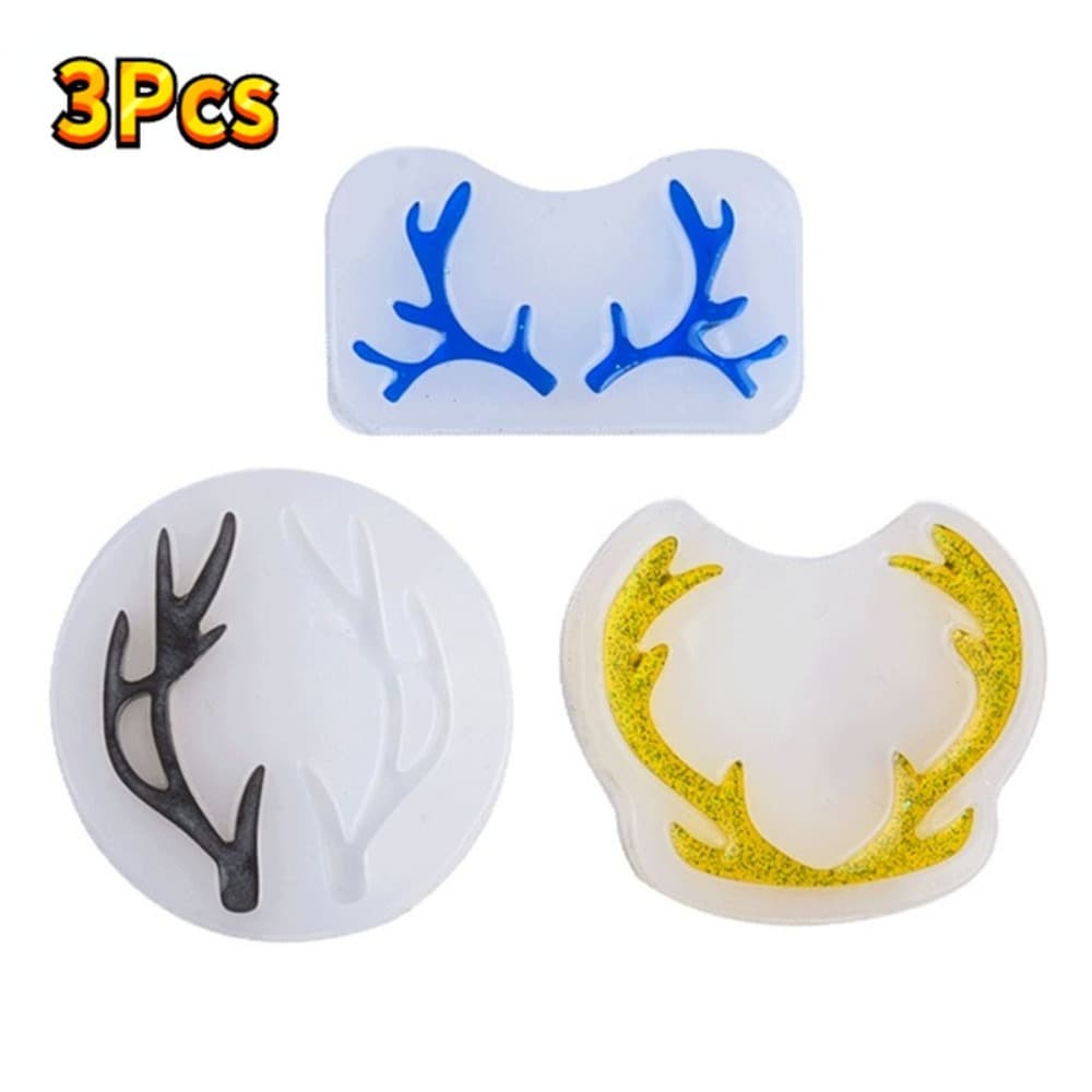 TEMU 3pcs/set Antlers Shaped Silicone Mold For Jewelry Craft Making Tools Diy Moulds