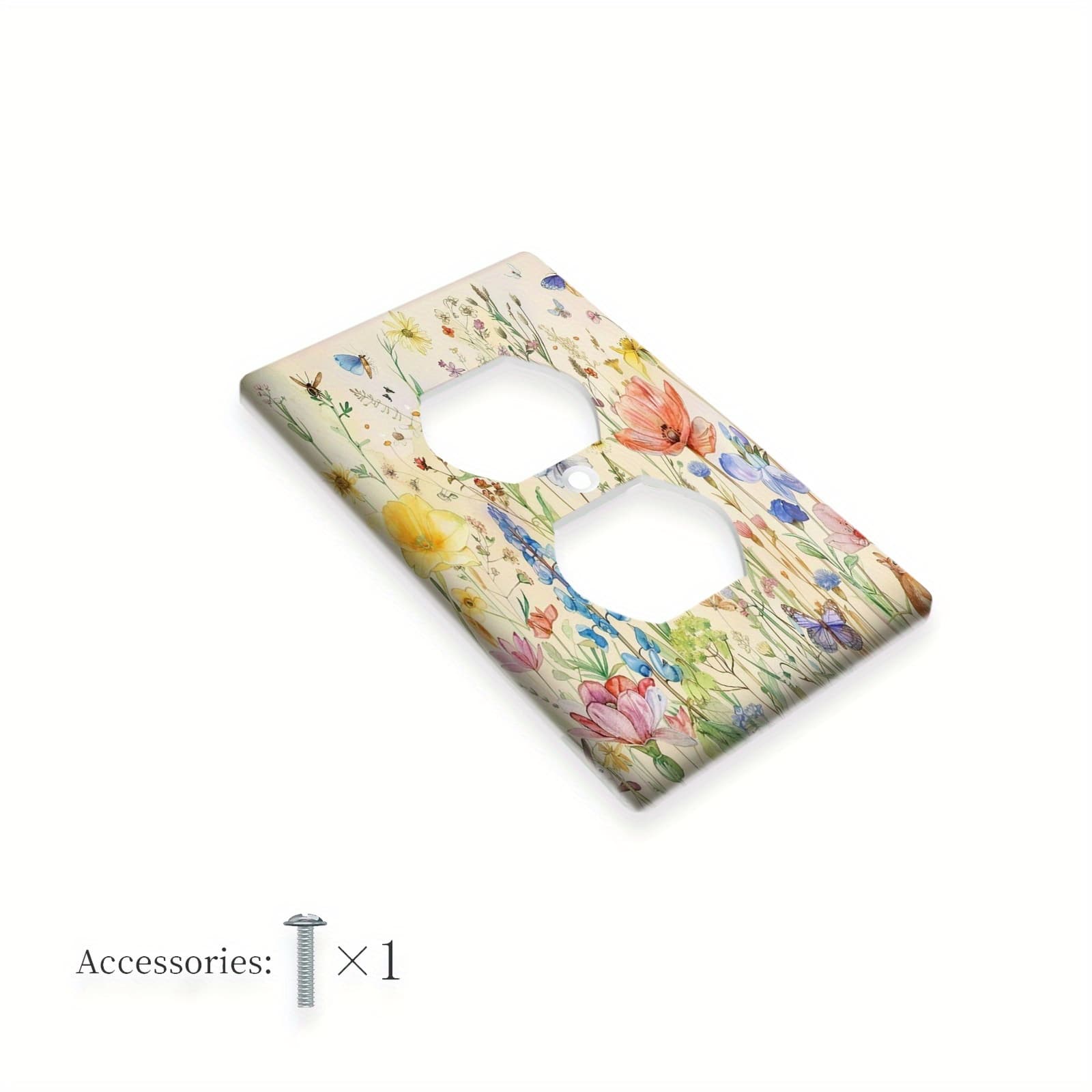 TEMU 1gang Or 2gang Boho Colorful Light Switch Covers Wall Plate Decorative Electrical For Farmhouse Country Bedroom Decor - Pack Of 1