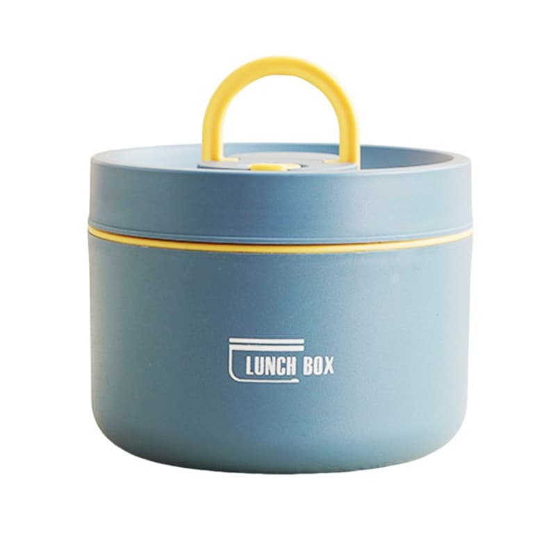 TEMU Round Thermal Lunch Box Leakproof With Folding Handle, Ideal For Home, Kitchen, Picnic & Outdoor Use