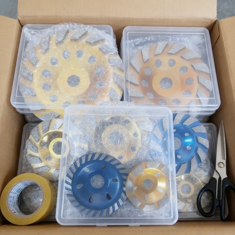 TEMU 5pcs 100mm Large Segmented Diamond Cup Grinding Wheel, Heavy-duty Abrasive Disc For Concrete, Stone, Masonry & Tile Grinding, Suitable For Cement Floor Construction & Stone