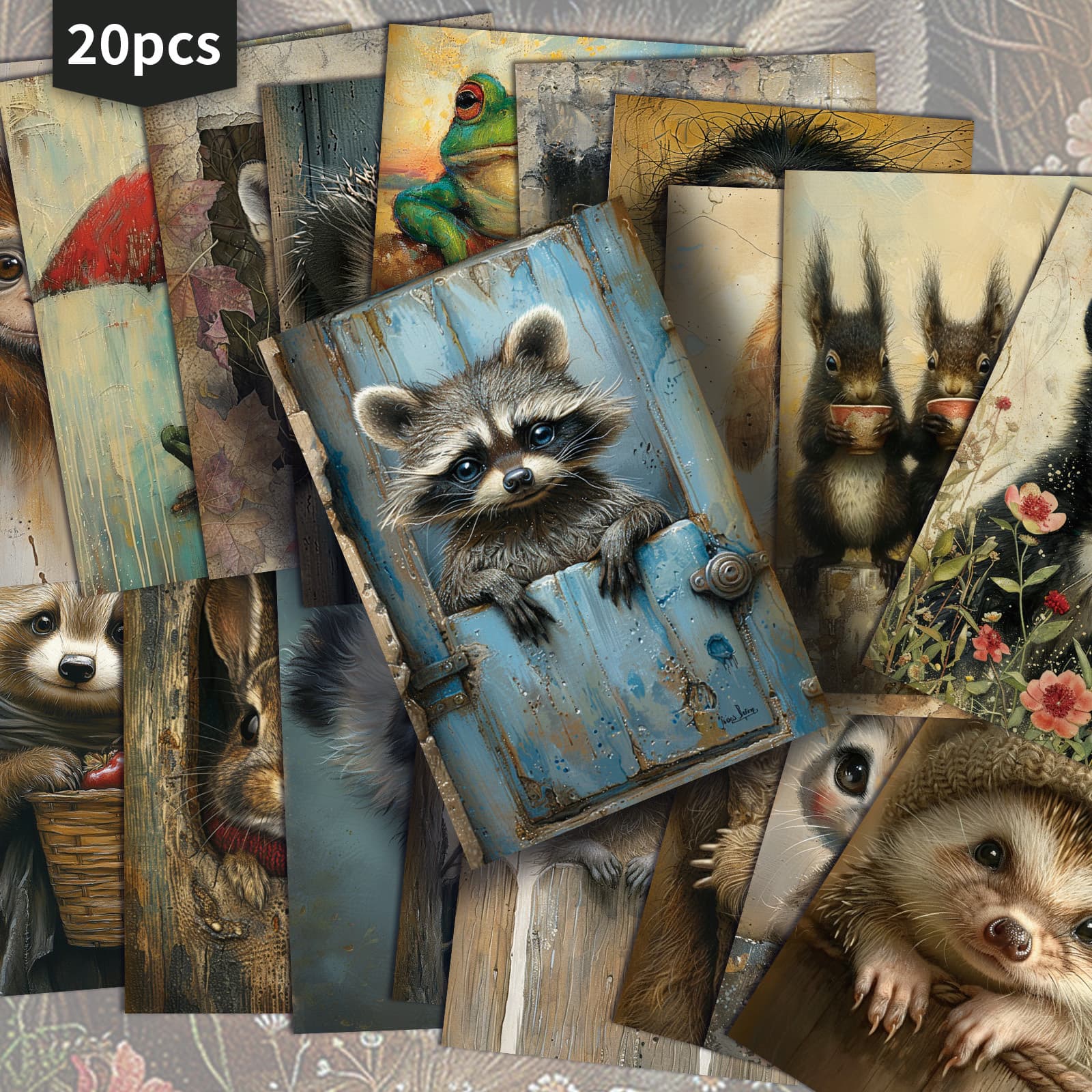 TEMU 20-pack Vintage Postcards - 4x6 Inches Junk Journal Paper, Classic Pinup Illustrations, Collectible Decorative Painting Cards For Scrapbooking & Crafting