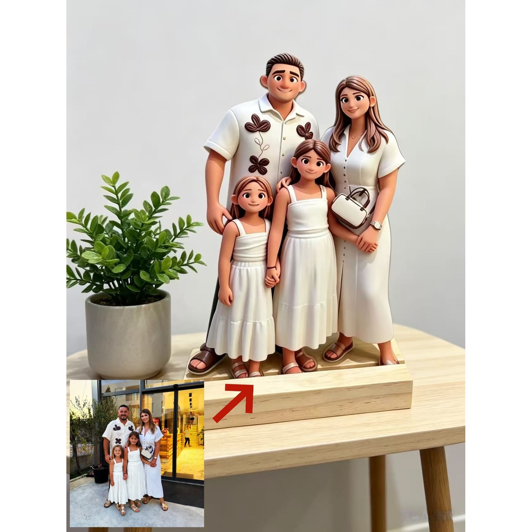 TEMU 2d Flat Personalized Custom Cartoon Photo Portrait - Cartoon Illustration, Acrylic Desktop Ornament, Vibrant Colors - Ideal Gift For - Couple Souvenir, Parents' Present - Holiday Gift