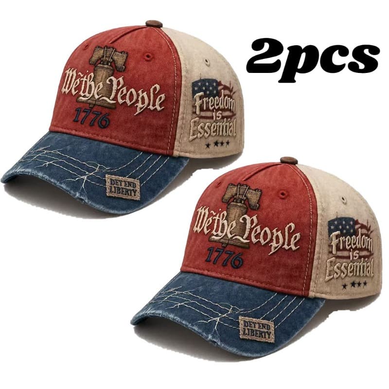 TEMU 2pcs "" Embroidered Baseball With " " Patch | Grain Surface And American Flag Background Suitable For , With A Vintage Style, Without Battery
