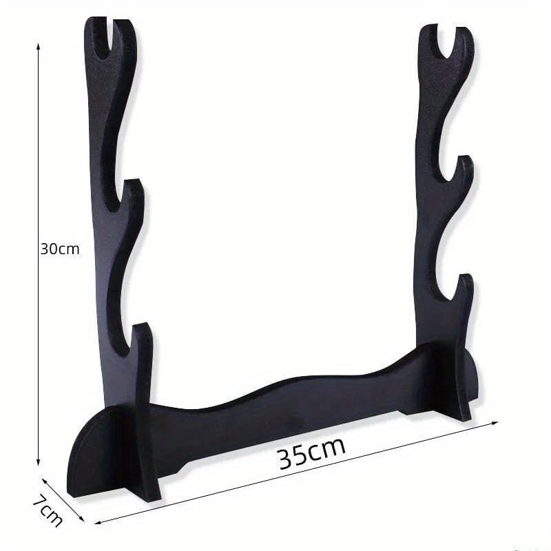 TEMU Black 3-layers Shelf Bamboo Sword Stand Storage Rack Support Display Floor Real Size Japanese Original Holder House Decoration Organizer House Accessories