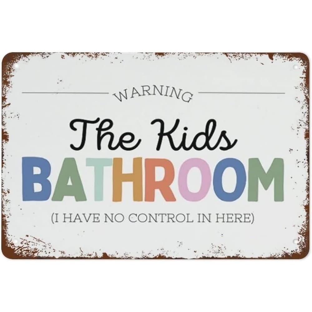 TEMU Metal Tin Sign Kids Bathroom Wall Art Bathroom Wall Prints Kids Bathroom Sign Kids Bathroom Decor Quotes 8x12 Inch Suitable For Home Bar Cafe Wall Decor