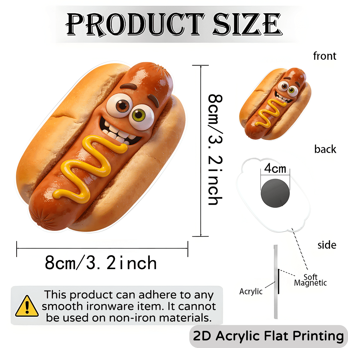 TEMU Cute Hot Dog Magnet Suitable For Fridges, Mailboxes & Door Decor - Adorable Hot Dog-shaped Fridge Magnets With Base, Creative Cartoon Gift For ,, For, Christmas, Easter Decorations