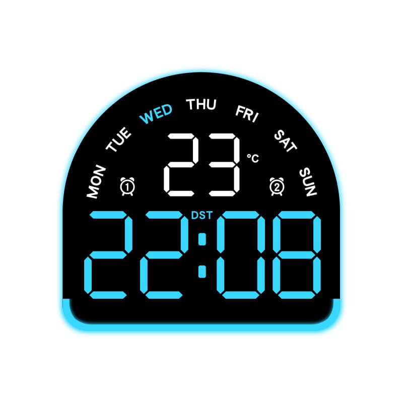 TEMU 2025 New Led Atmosphere Light Electronic Clock Multifunctional Alarm Clock Home Decor Table Clock Temperature Display Multiple Alarm Groups