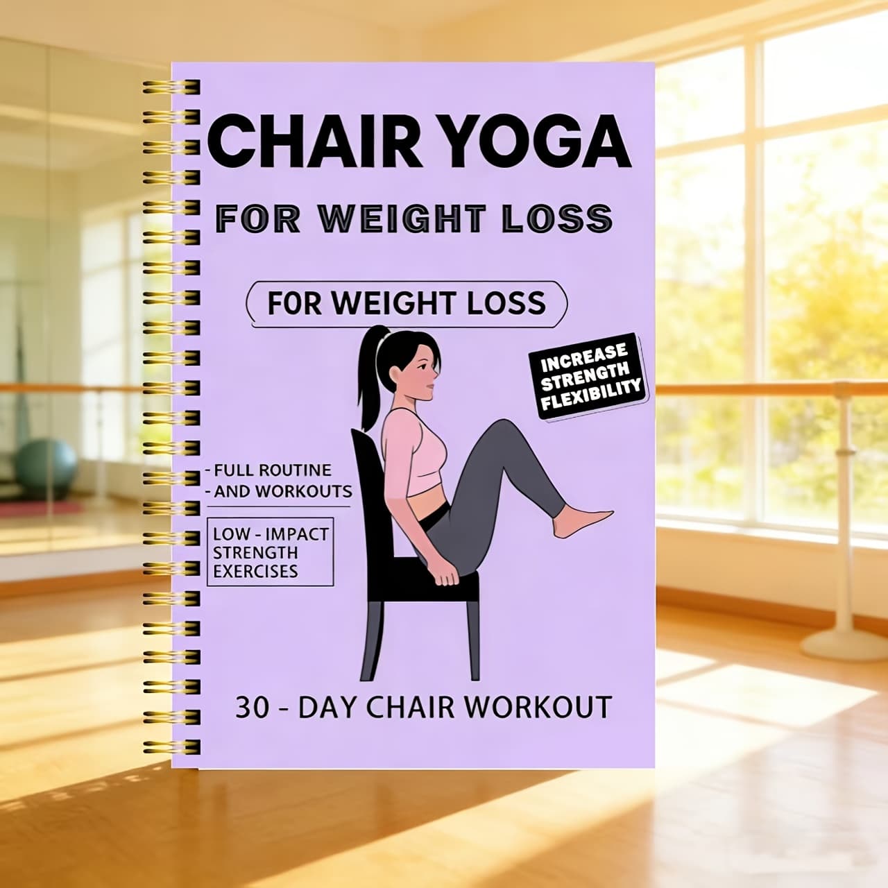 TEMU 30-day Sitting Yoga Weight Loss Exercise Plan And Diary - 50-page Exercise Guide, Including Exercises, Meal Plan, And Progress Tracking - Suitable For Home Gym Use