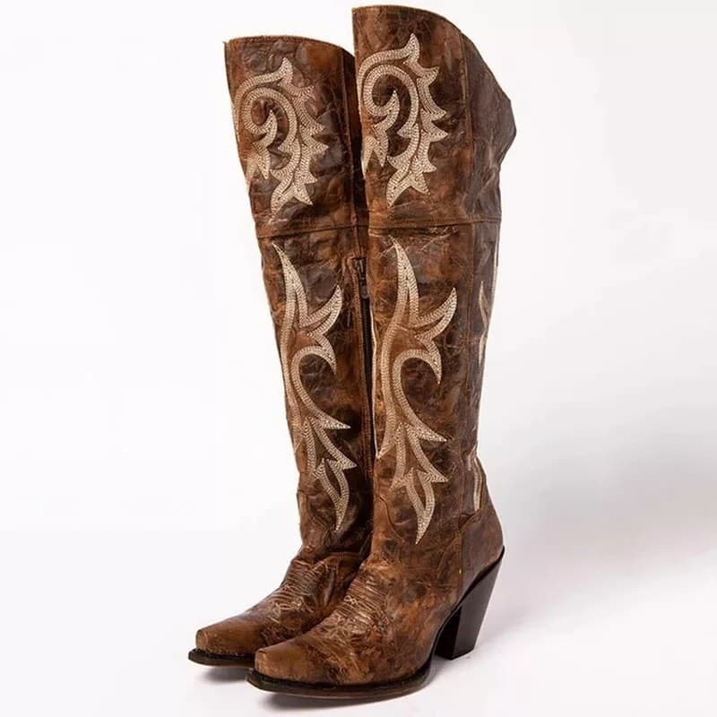 TEMU Women's High Heel Chunky Heel Boots, High Boots