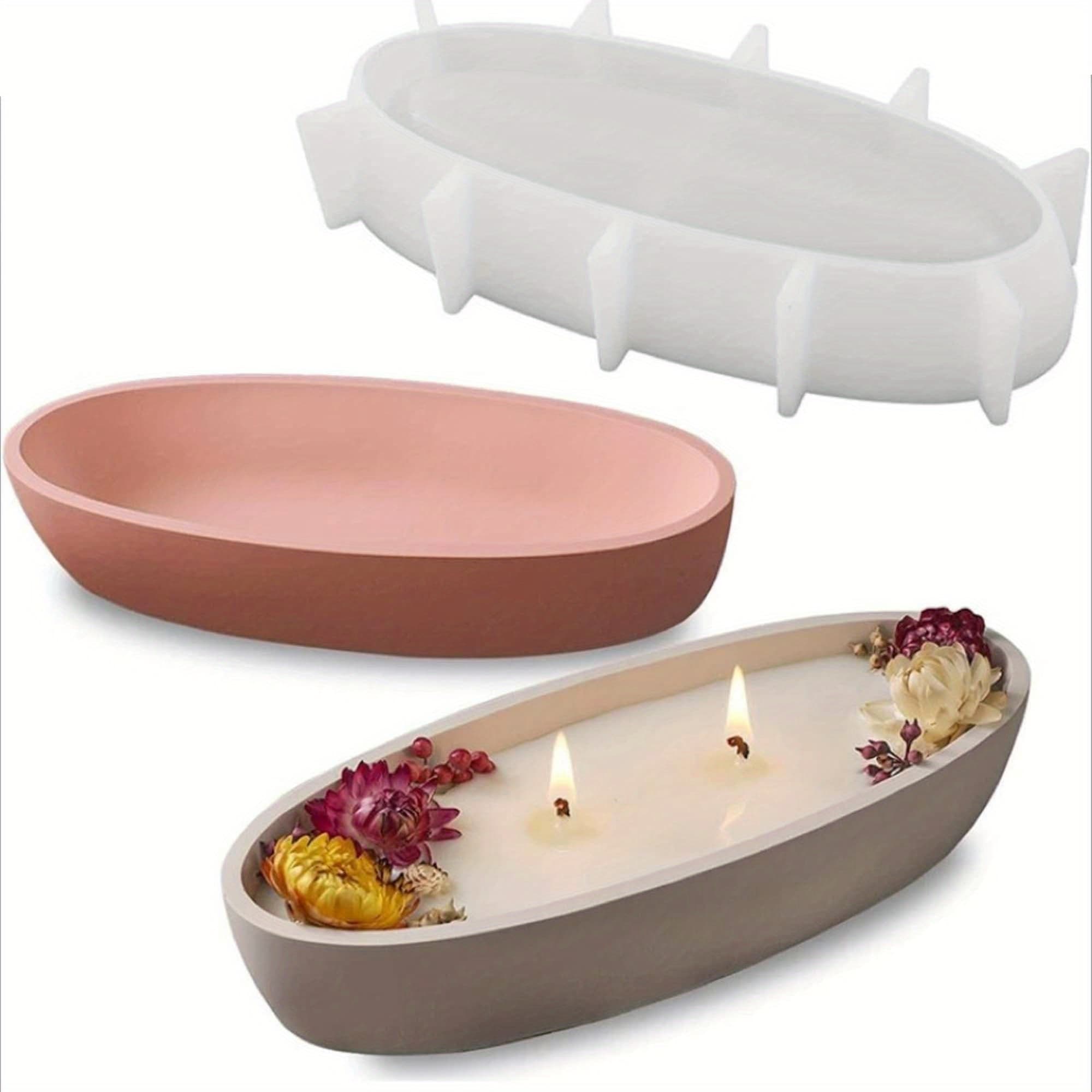 TEMU Diy Boat-shaped Candlestick Silicone Mold, Epoxy Resin Epoxy Mold, Gypsum Cement Mold, Used To Make Boat-shaped Ornaments, Room Decorations, Sense Of Atmosphere