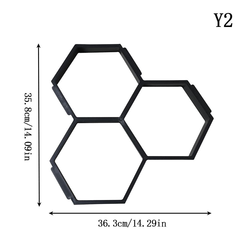 TEMU Hexagonal Plastic Pavement Mold | Concrete Mould | For Garden Patio Walkway Driveway Paving Brick Making | Reusable, Easy-to-use, Durable Outdoor Tool