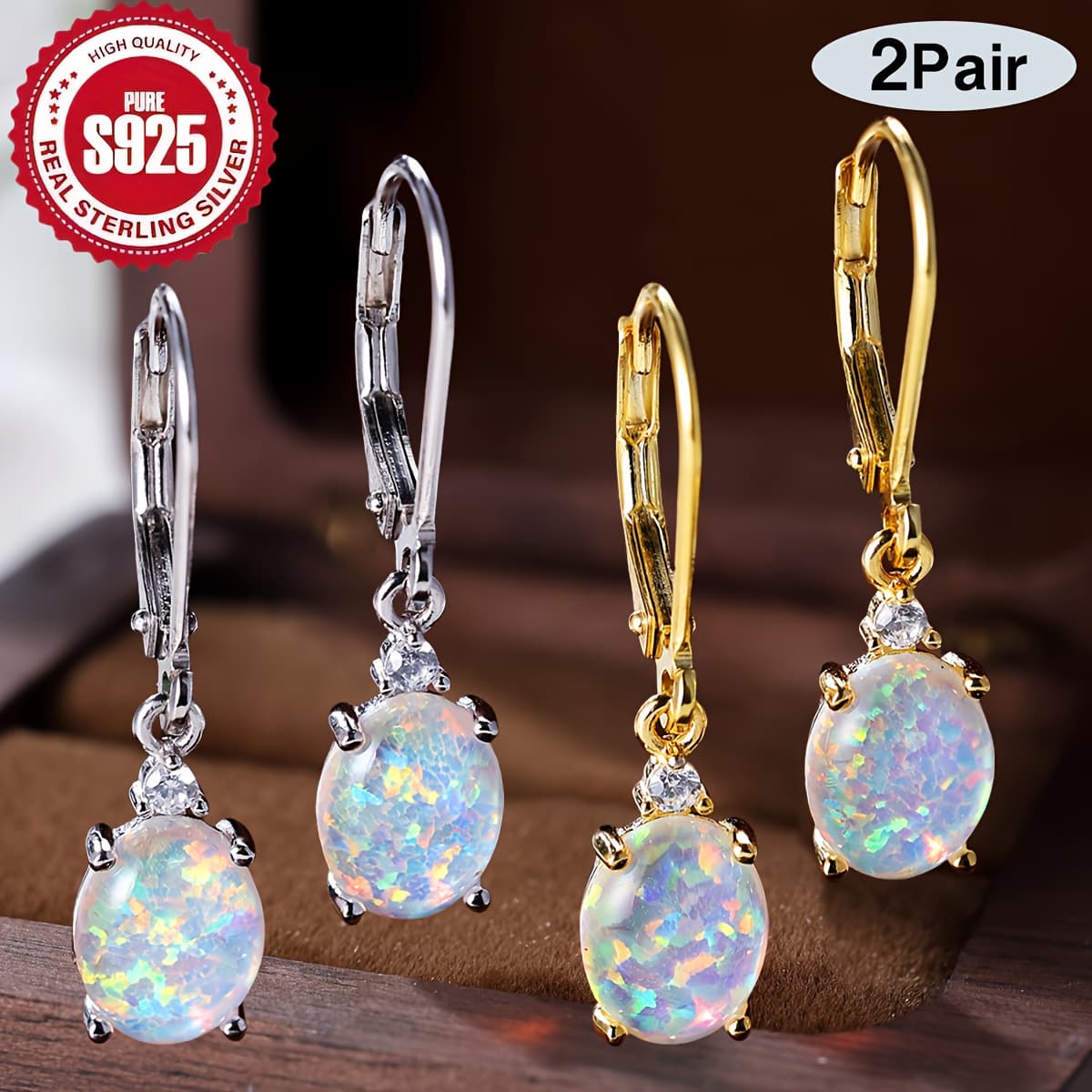 TEMU 2pairs Earrings, Dangle Earrings, In Egg Shape, Options For & Parties, Hypoallergenic, Fashion Jewelry Gift