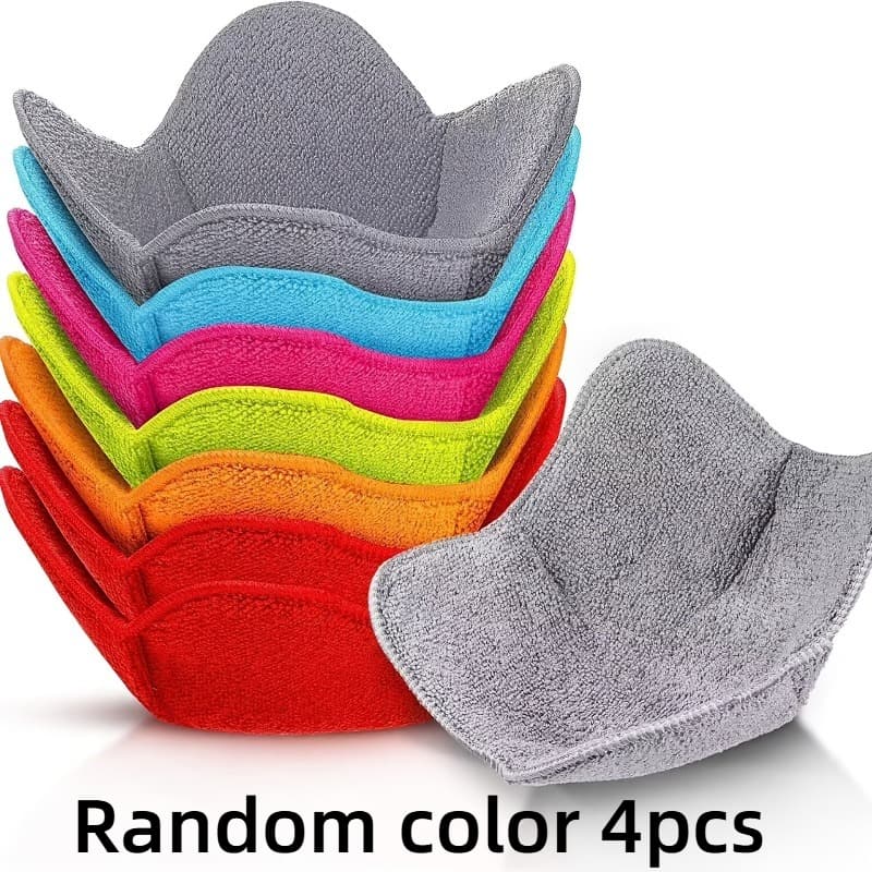 TEMU 4pcs Random Color Heat-resistant Microwave Bowl Mats - Non-contact Food Safety, Bright Colors (red, Green, Yellow, Blue), Durable Heat Insulation Pads, Bowl Holders