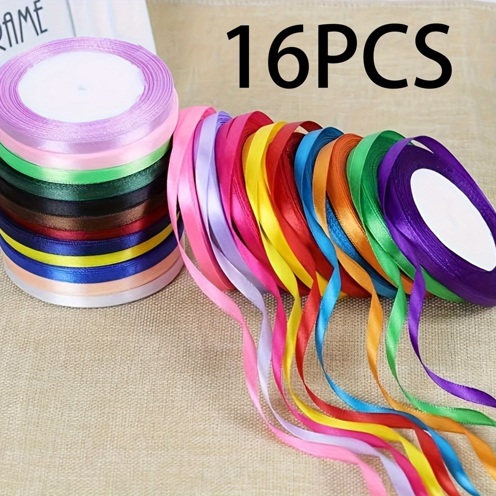 TEMU 16pcs Set Handmade Satin Ribbon, Gift Wrapping Ribbon, Wedding Decoration, Party Bows, Balloon Bags, Satin Ribbon For Holiday Art Projects, Home & Kitchen Supplies > Seasonal Decorative